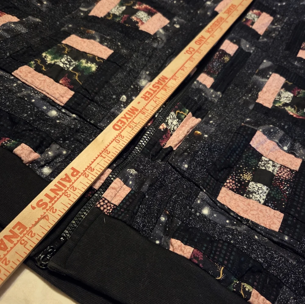 Grandma's Vintage Hand‎ made Quilt Block Quilted Jacket XL Patchwork Grandmacore